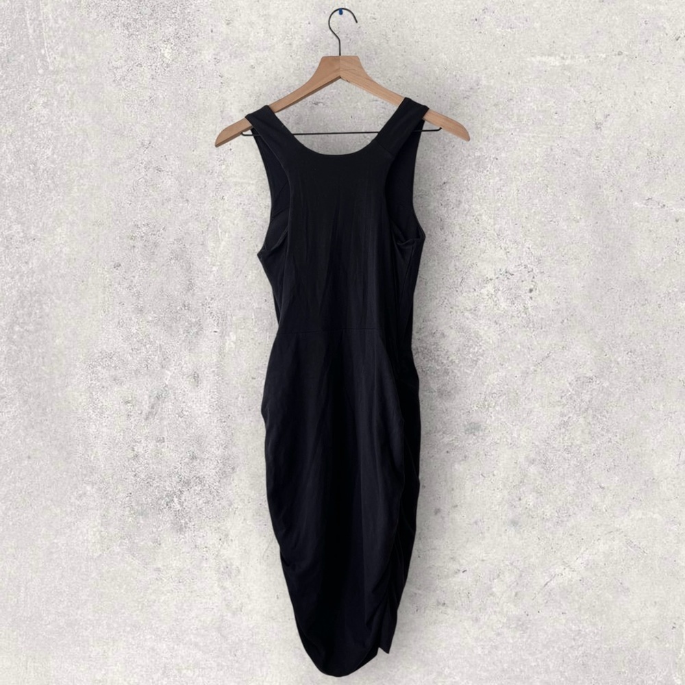 Athleta Seeker Ruched Built-in Bra Tank Athletic Black Dress Size XS - Picture 9 of 14